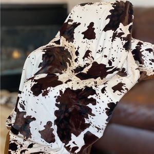 brand New King size soft flannel Blanket Cow Print thick Christmas special offer